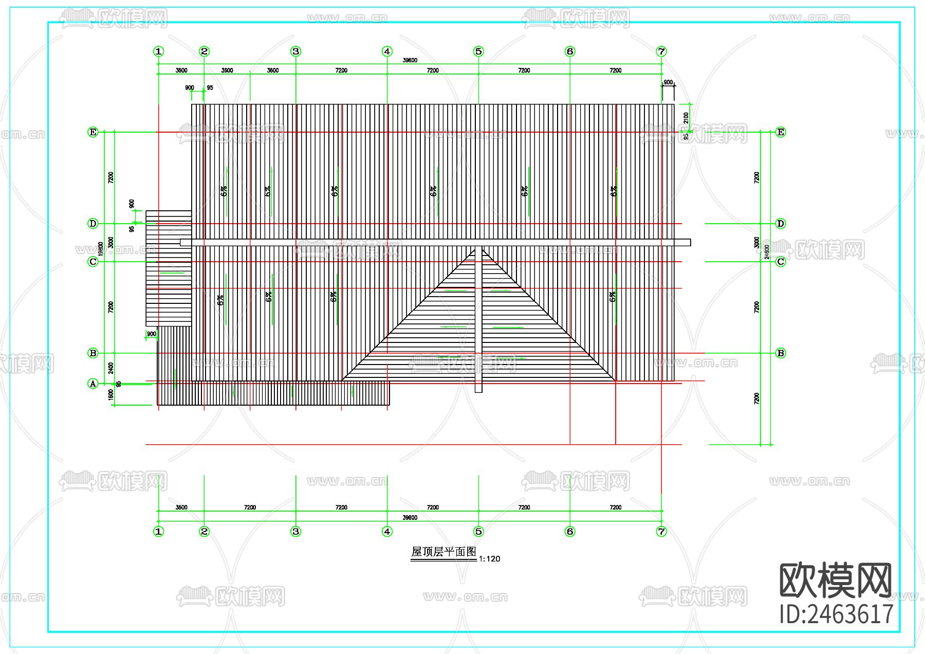 某宣传文化中心建筑cad施工图下载（渲染图6）