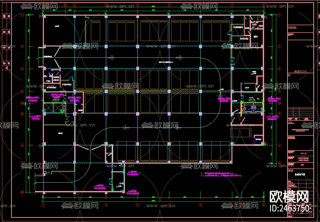 五层厂房电气CAD施工图下载（渲染图6）