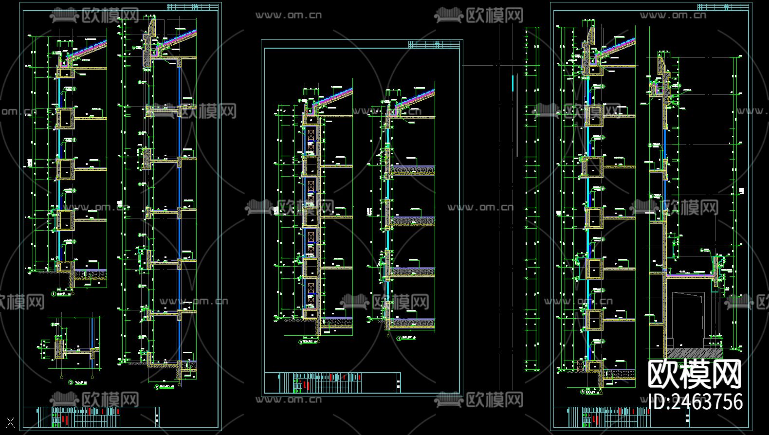 某小区两单元十三层住宅楼建筑CAD施工图下载（渲染图9）