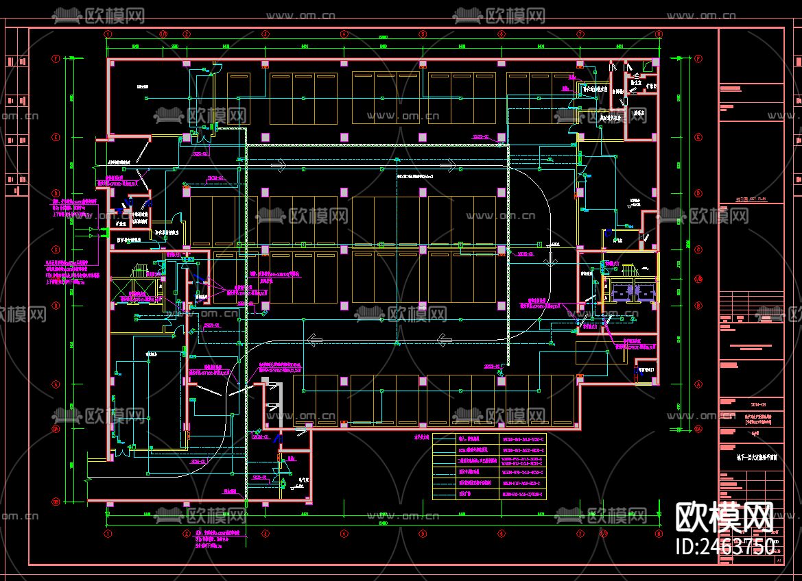 五层厂房电气CAD施工图下载（渲染图5）