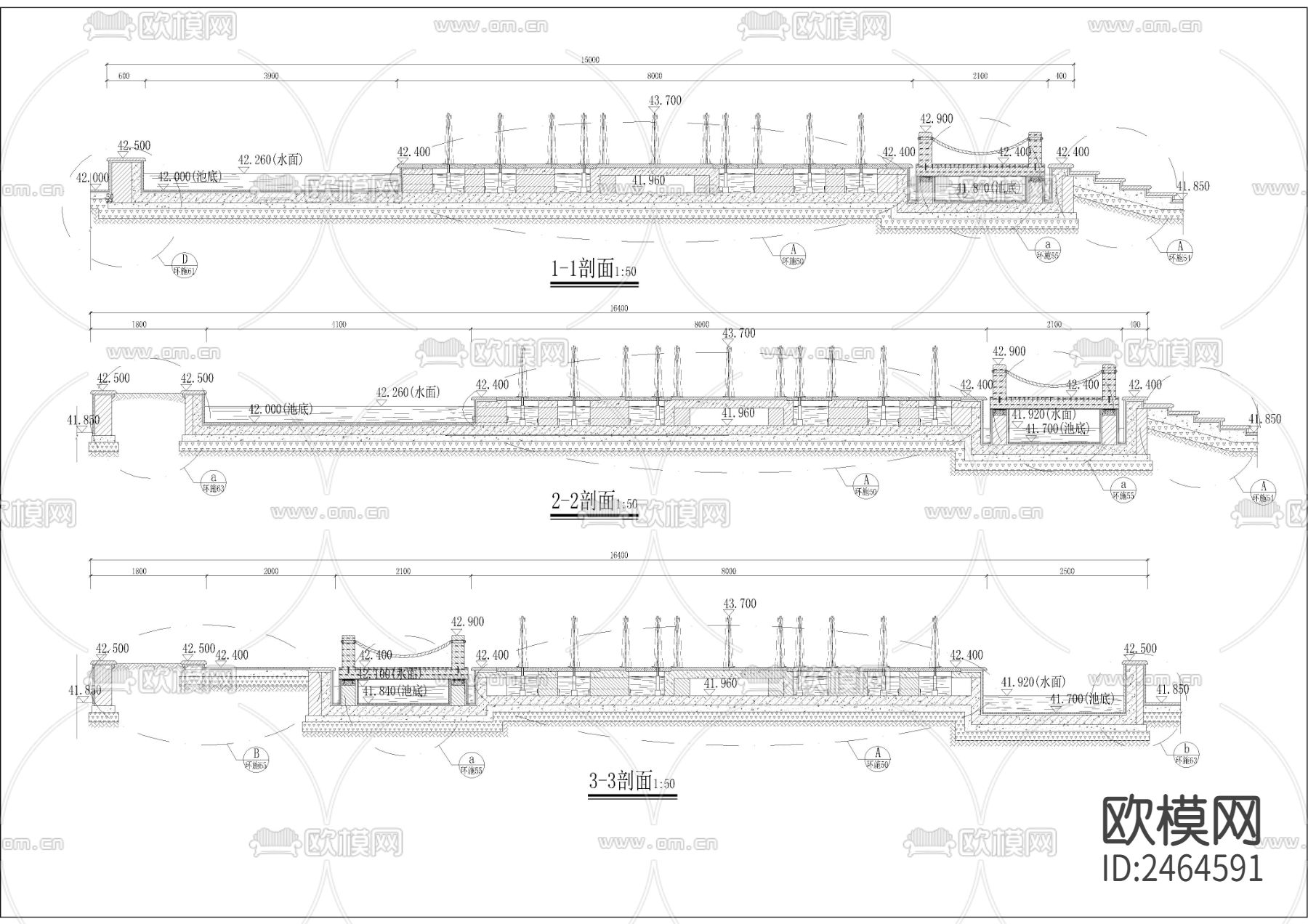 全套旱喷广场CAD施工图下载（渲染图6）