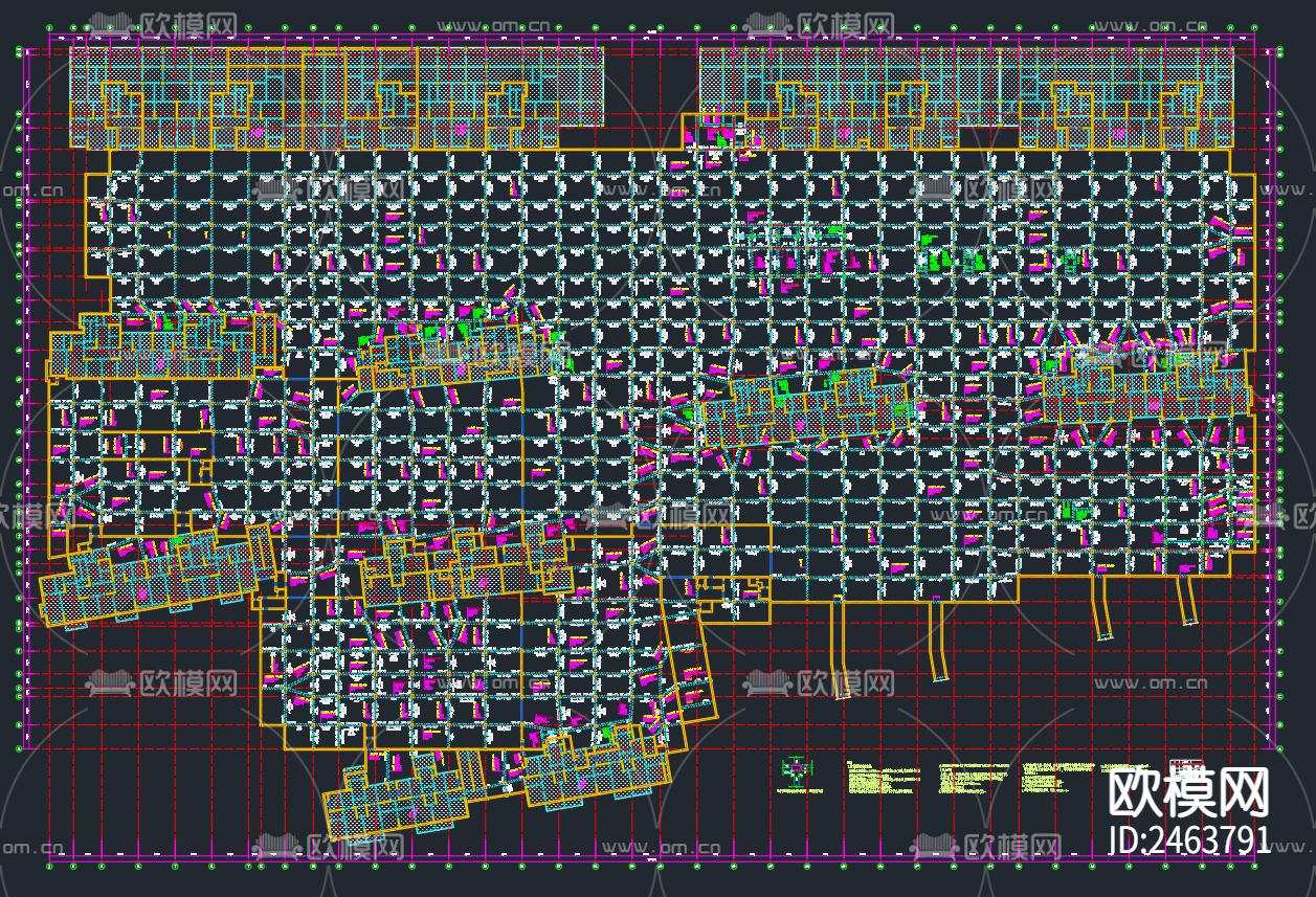 某小区人防地下室CAD施工图下载（渲染图8）
