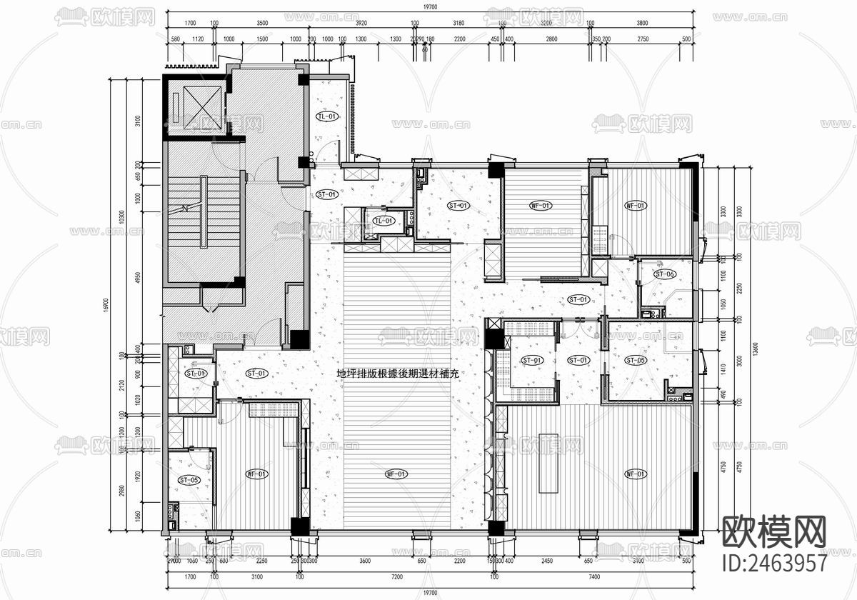 中海黄龙样板间CAD施工图下载（渲染图8）
