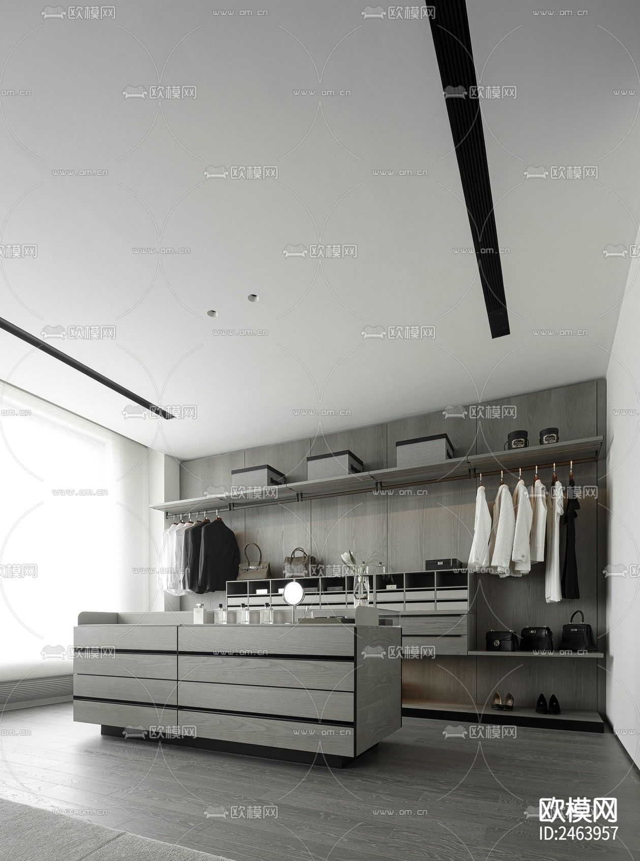 中海黄龙样板间CAD施工图下载（渲染图6）