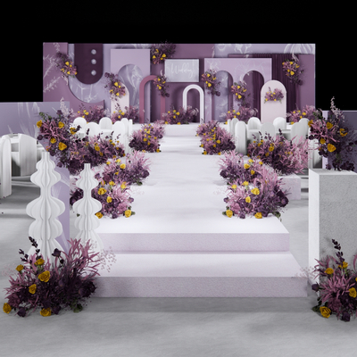  现代小众婚礼宴会厅su模型 