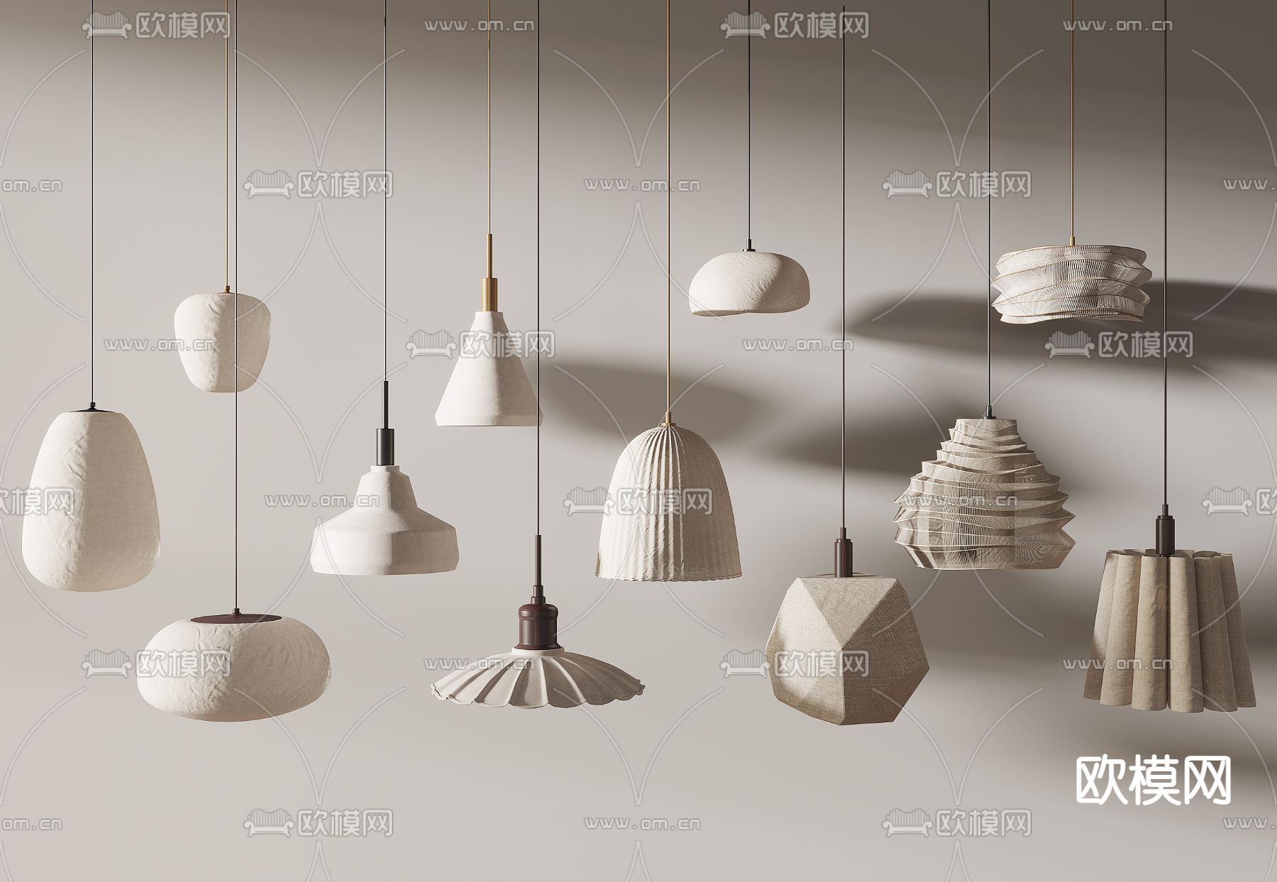 侘寂吊灯su模型下载（渲染图1）