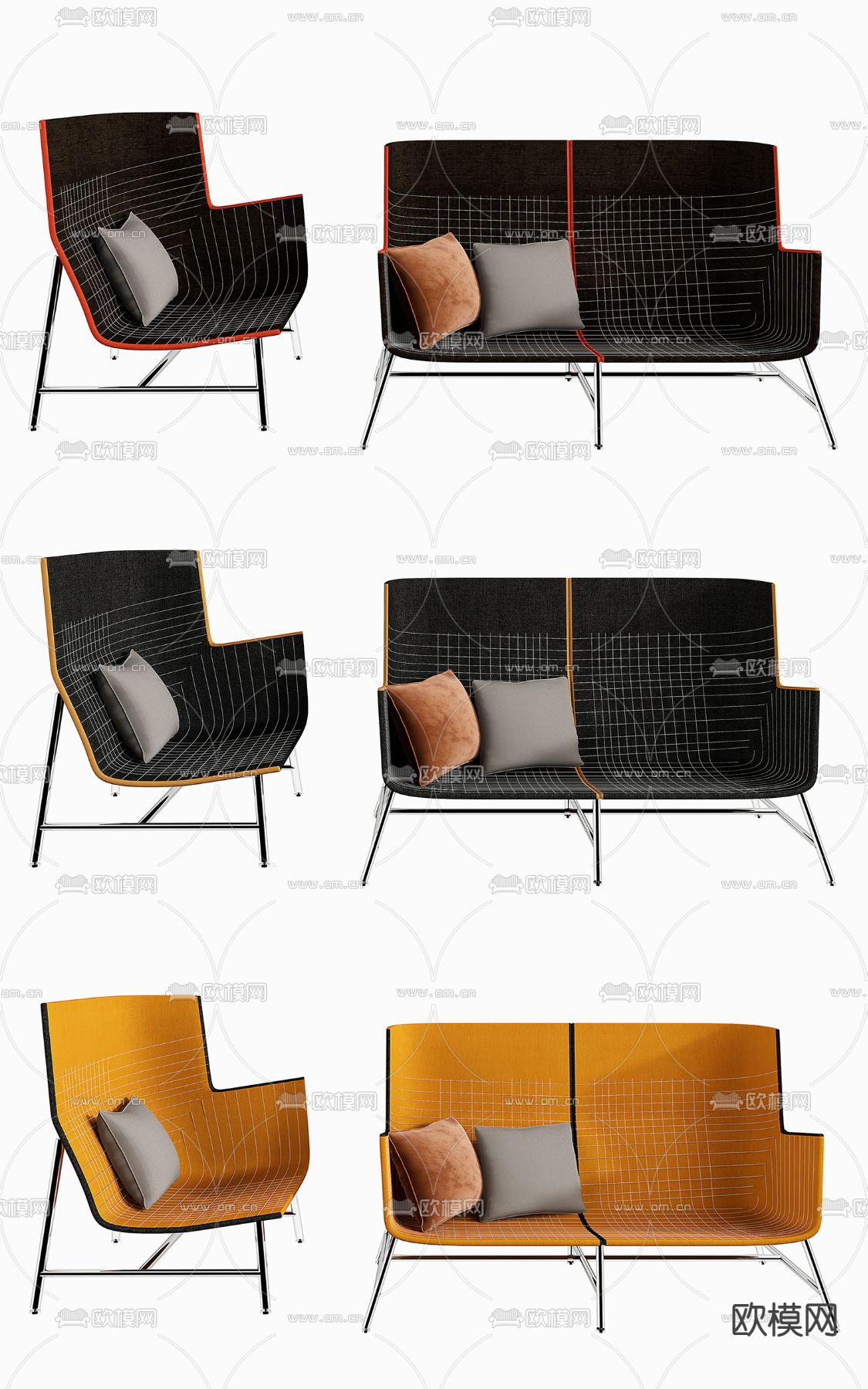 Paper Planes 休闲沙发3d模型下载（渲染图1）