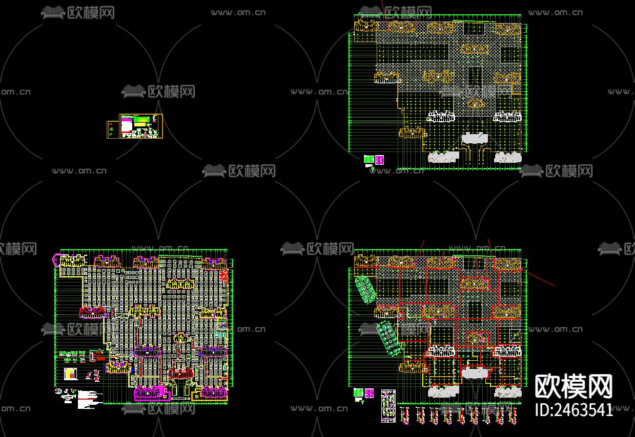 移民安置小区地下车库结构cad施工图下载（渲染图2）