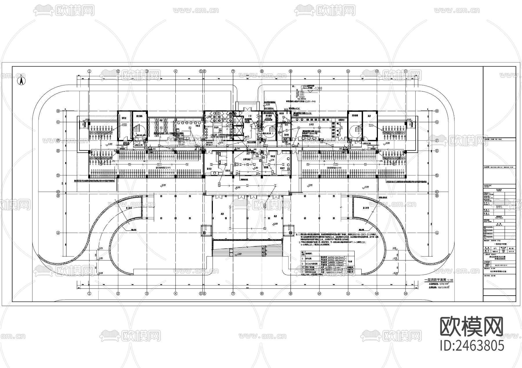 弱电及消防平面CAD施工图下载（渲染图6）