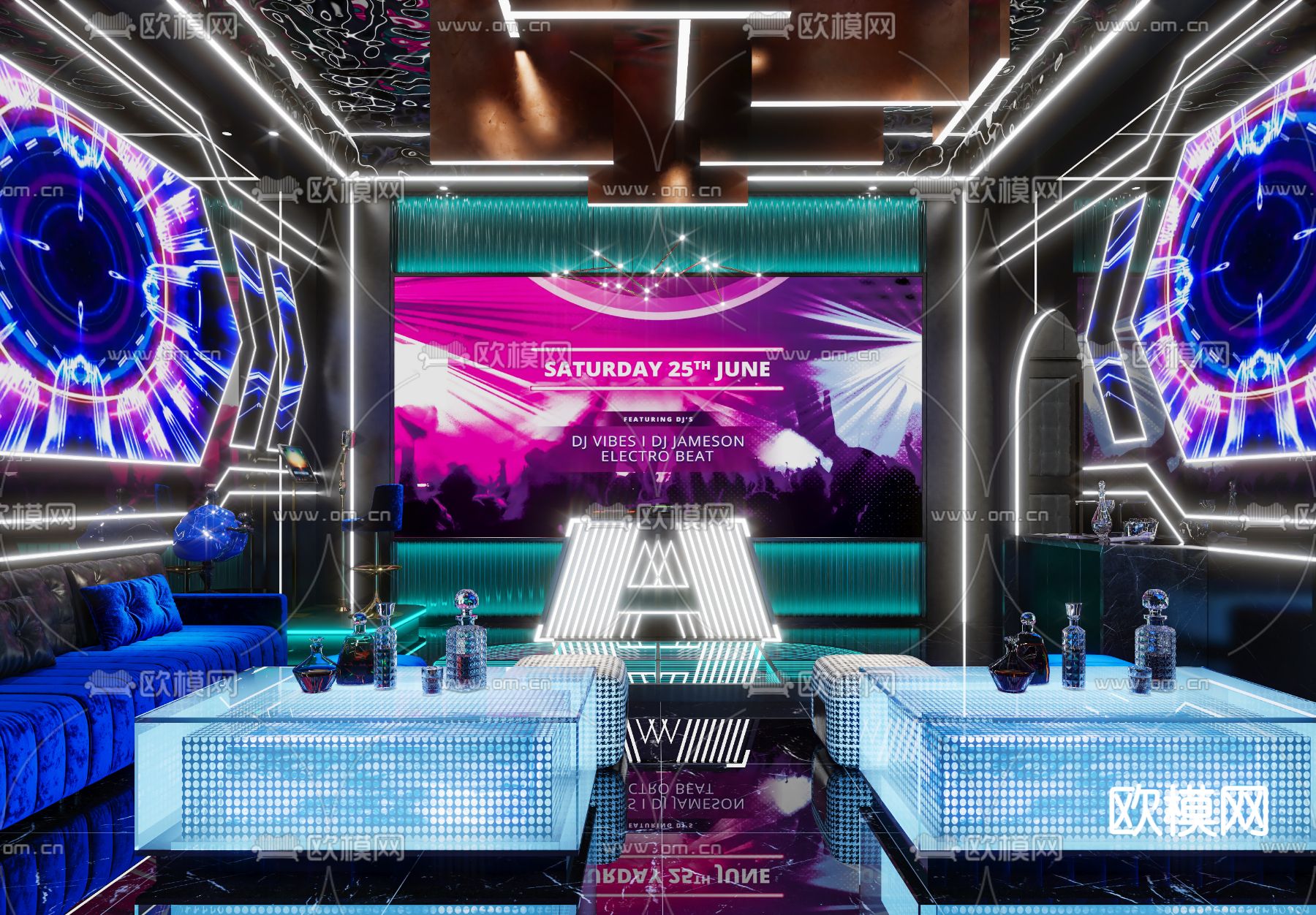 KTV包房 包间 包厢3d模型下载（渲染图2）