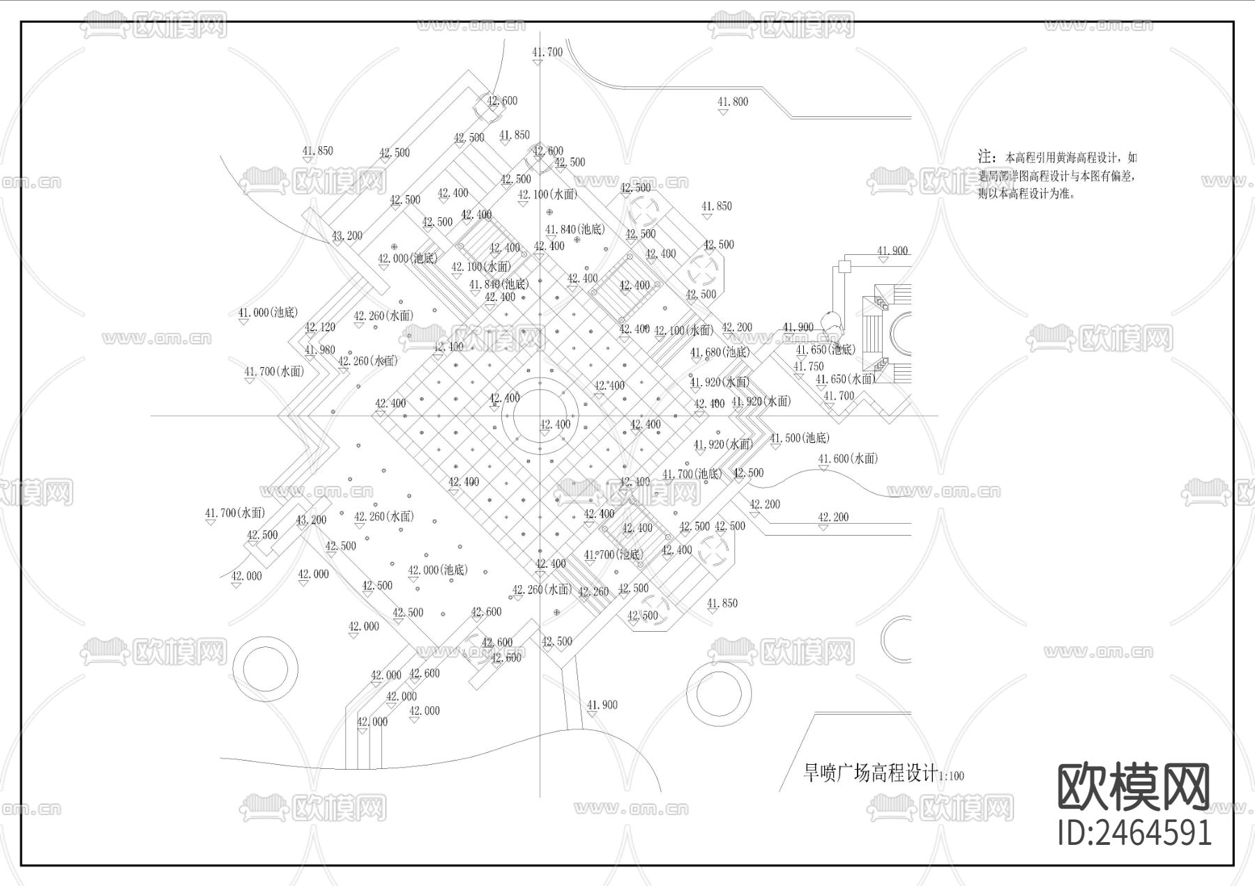 全套旱喷广场CAD施工图下载（渲染图5）