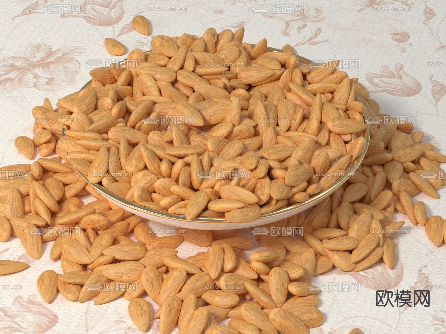 杏仁  坚果su模型下载（渲染图1）