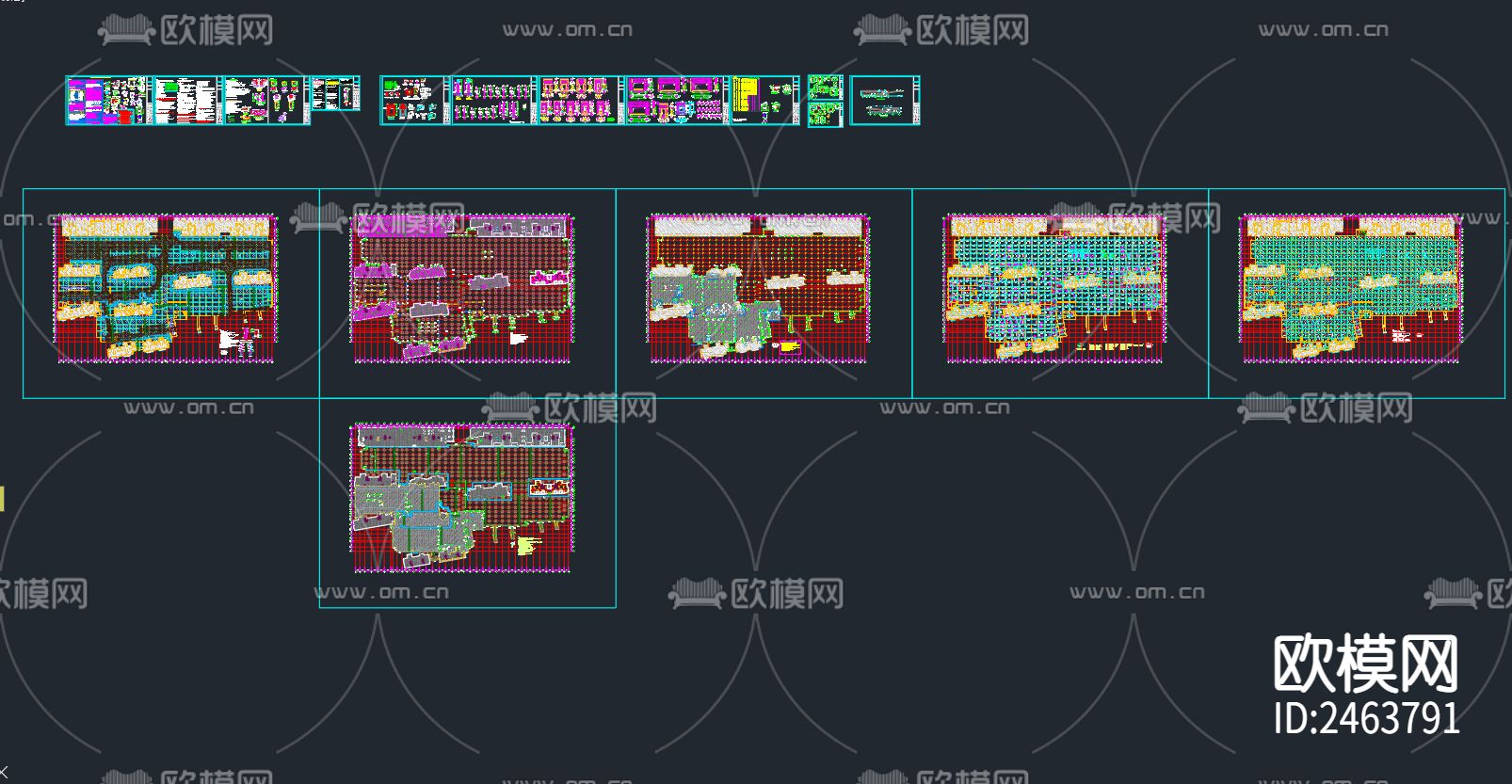 某小区人防地下室CAD施工图下载（渲染图1）