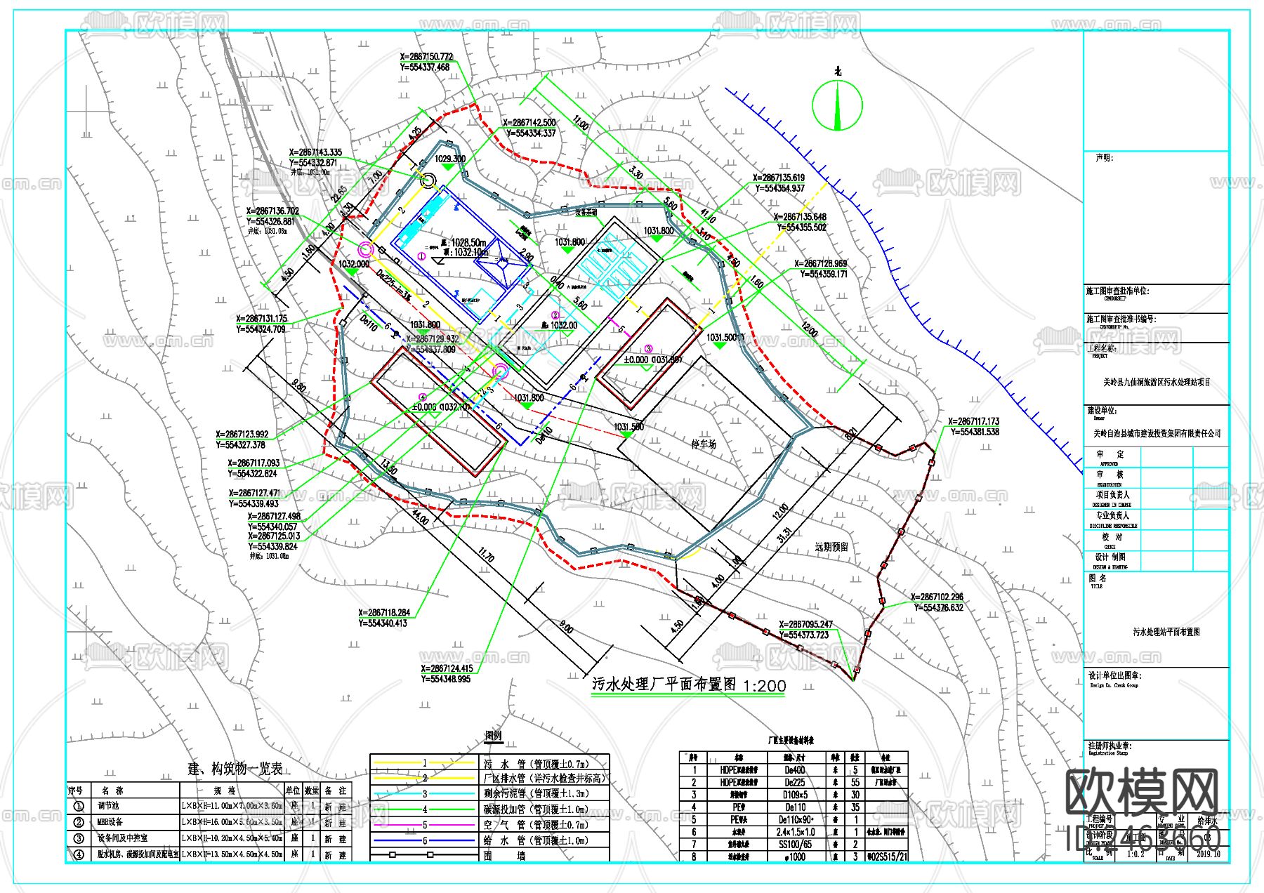 旅游区污水处理站cad施工图下载（渲染图2）