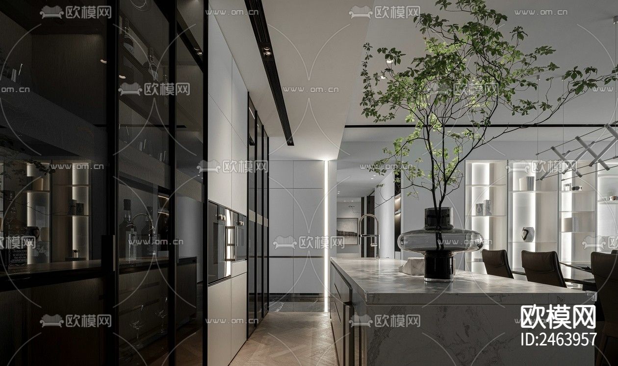 中海黄龙样板间CAD施工图下载（渲染图3）