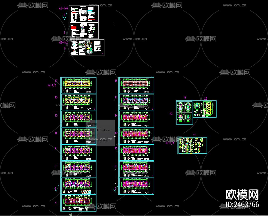 六层砌体结构住宅楼结构CAD施工图下载（渲染图1）