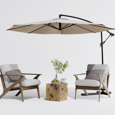  实木户外休闲沙发su模型 