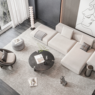  Minotti 米洛提 组合沙发su模型 