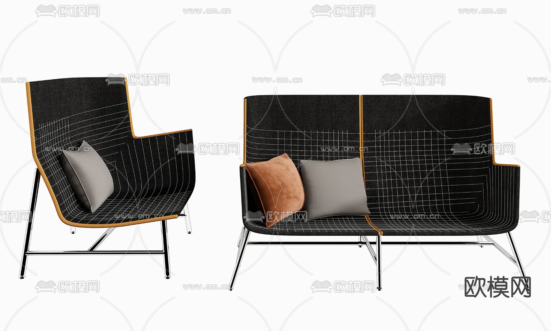 Paper Planes 休闲沙发3d模型下载（渲染图3）