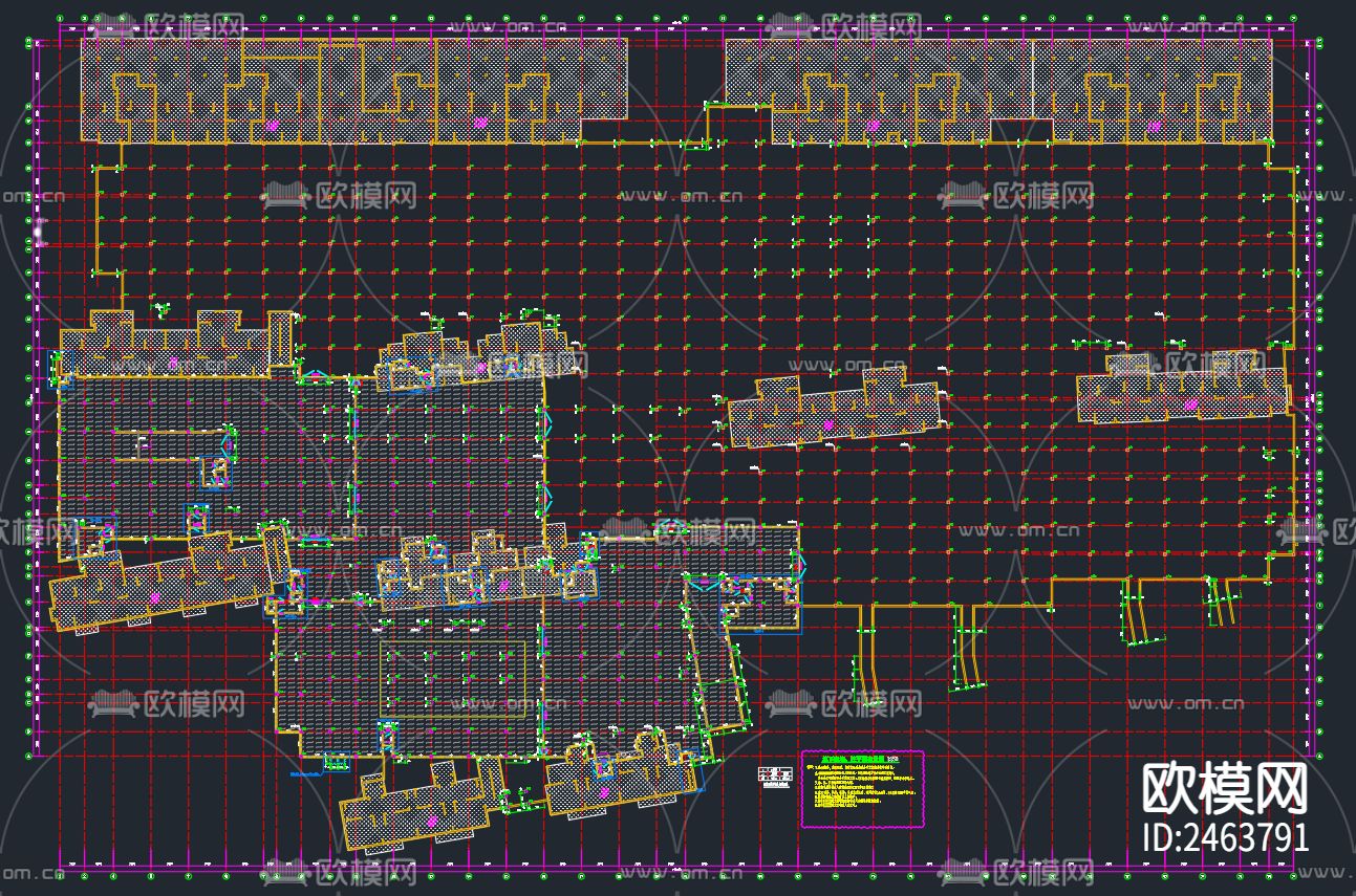 某小区人防地下室CAD施工图下载（渲染图7）