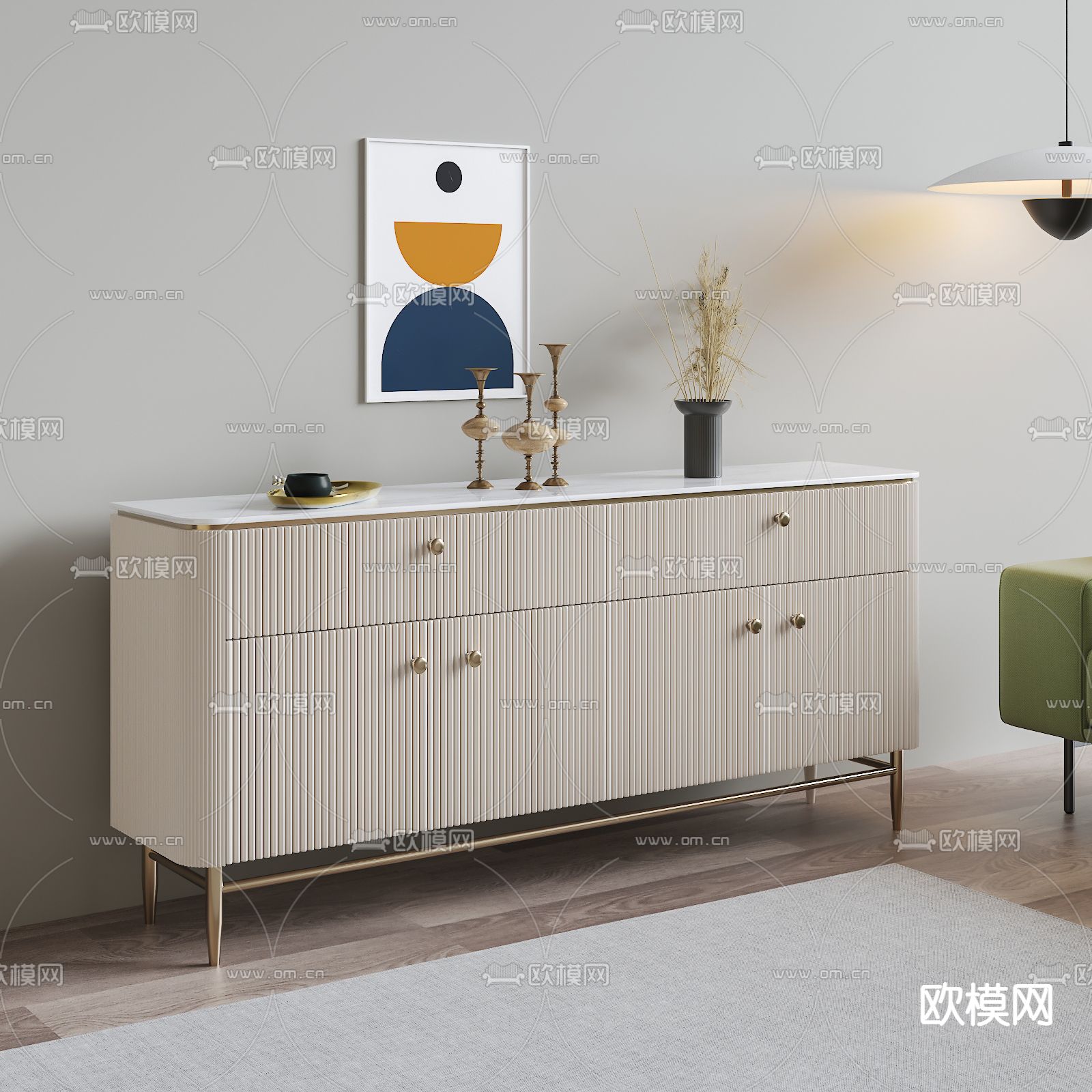 玄关柜 边柜3d模型下载