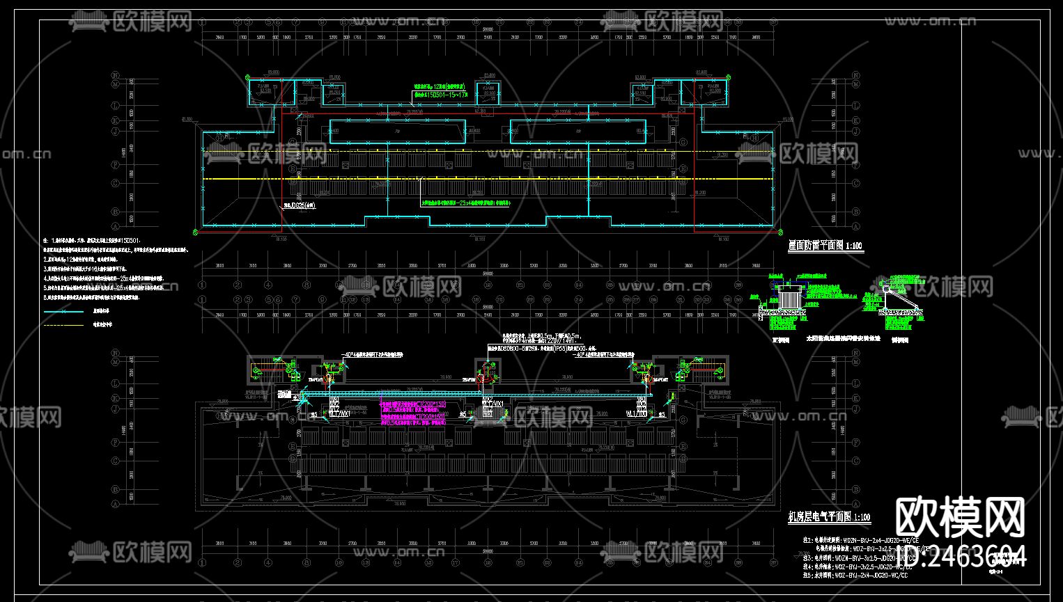 二十七层住宅楼电气cad施工图下载（渲染图4）