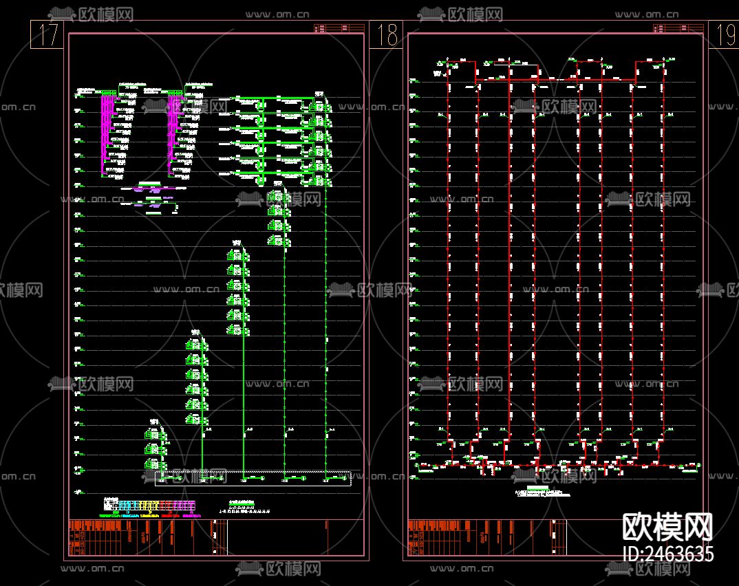二十五层住宅楼给排cad施工图下载（渲染图7）