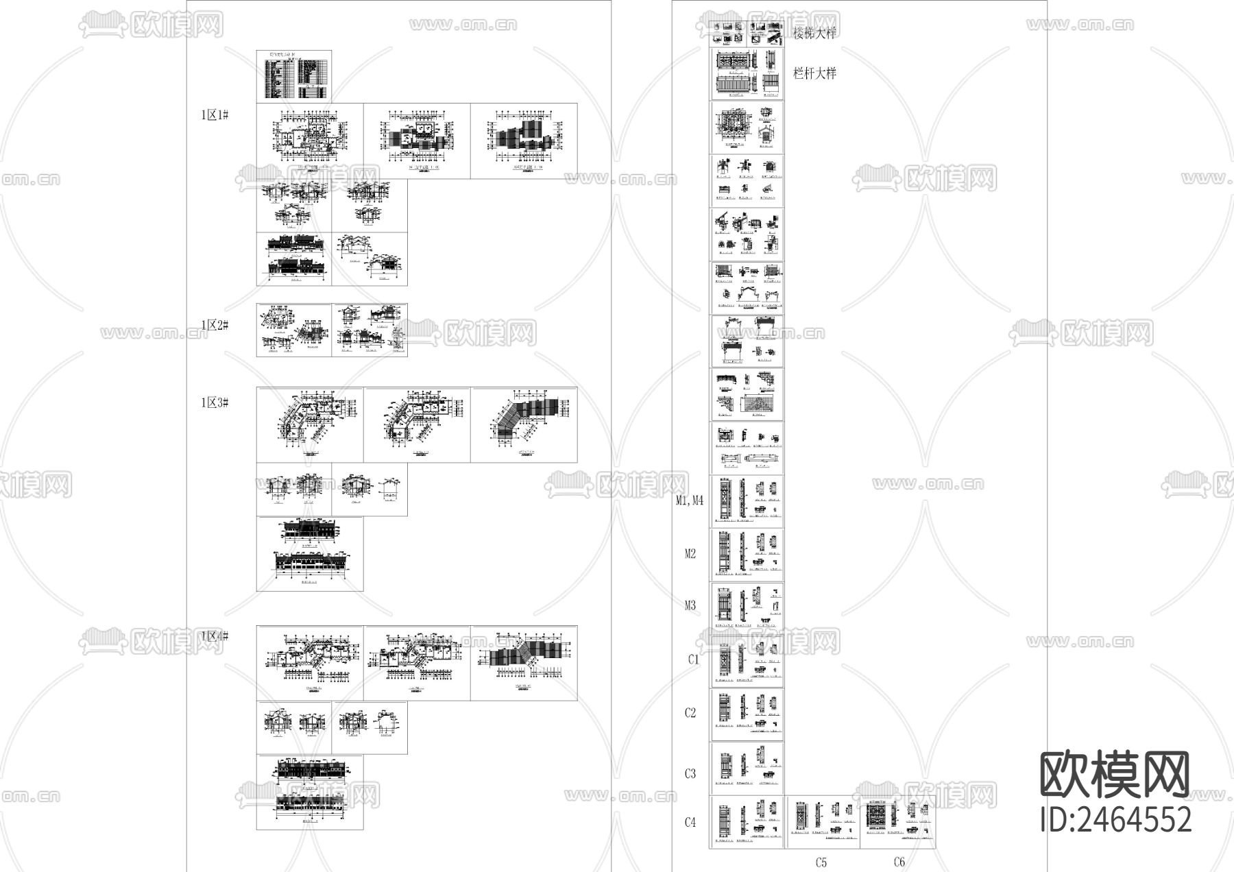 民俗文化长廊全套建筑CAD施工图下载（渲染图1）