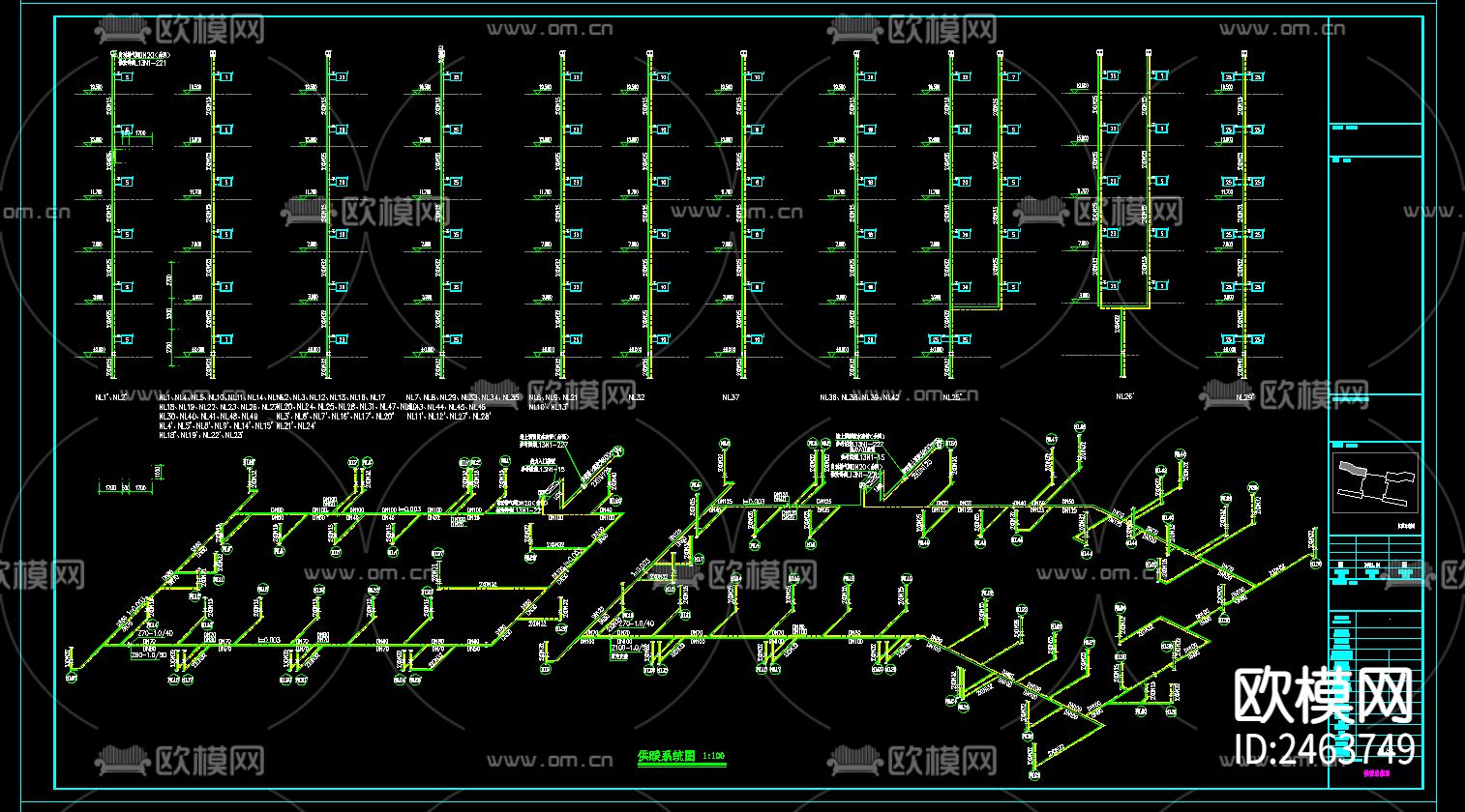 人民医院养老中心 疗养楼暖通CAD施工图下载（渲染图6）