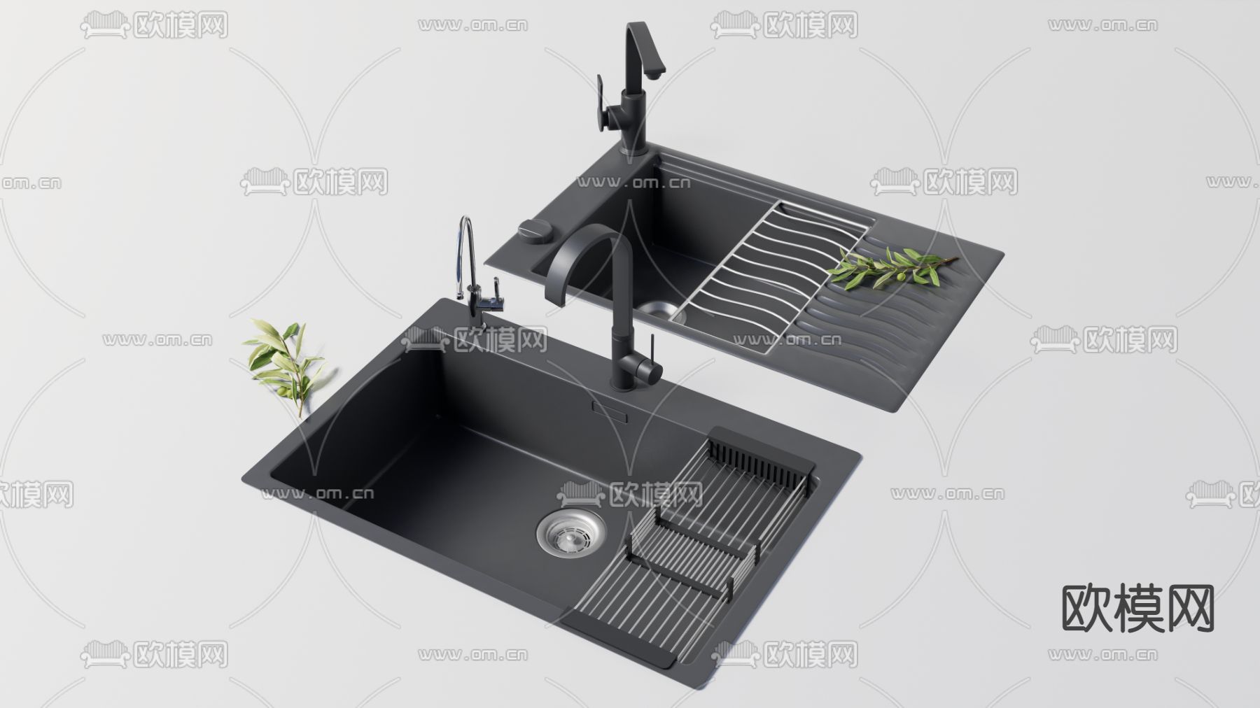 现代洗菜盆 水槽su模型