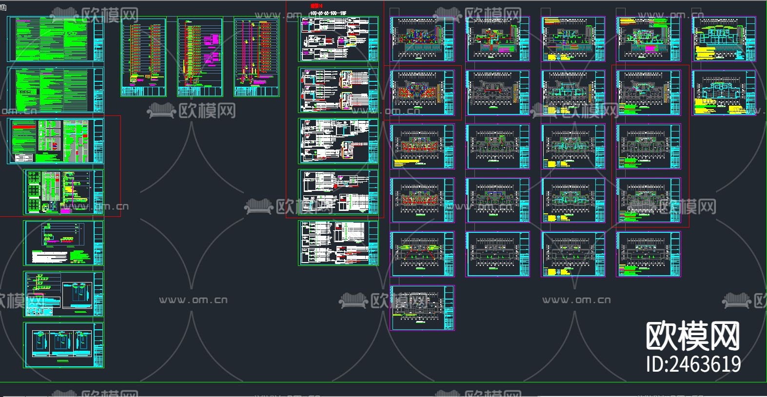 18层框剪结构安置区8号住宅楼电气cad施工图下载（渲染图1）
