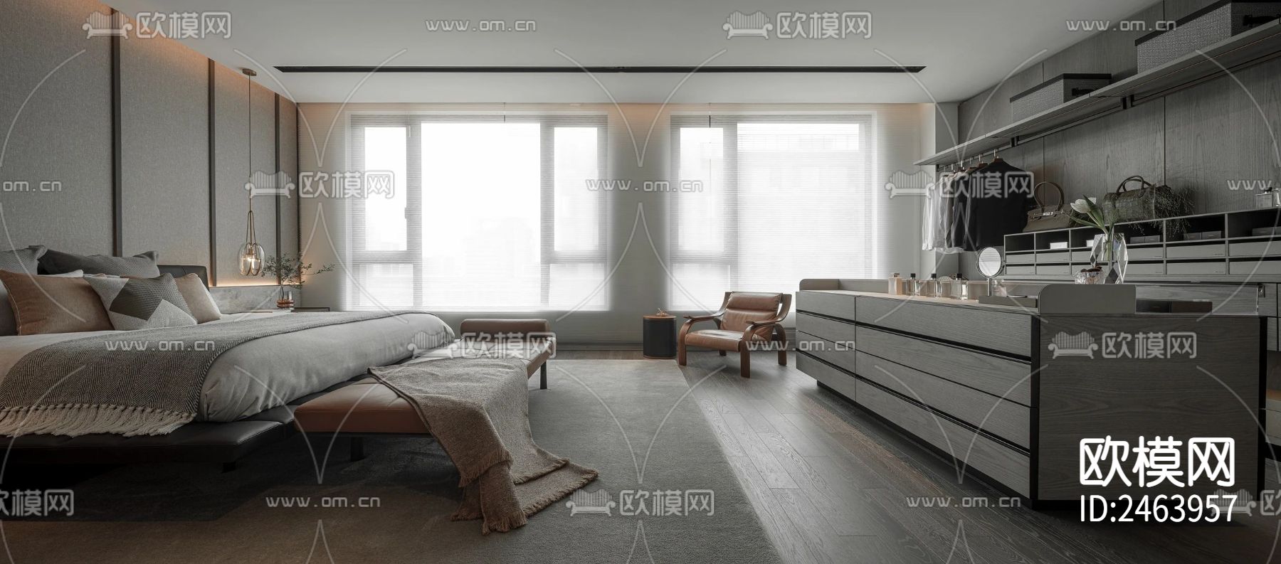 中海黄龙样板间CAD施工图下载（渲染图7）