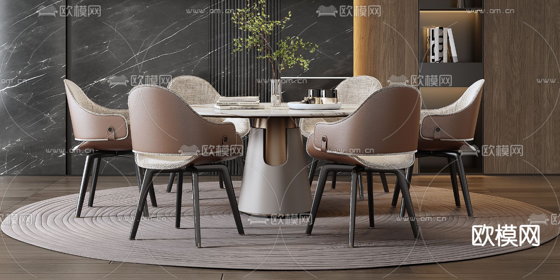 Minotti 餐厅3d模型