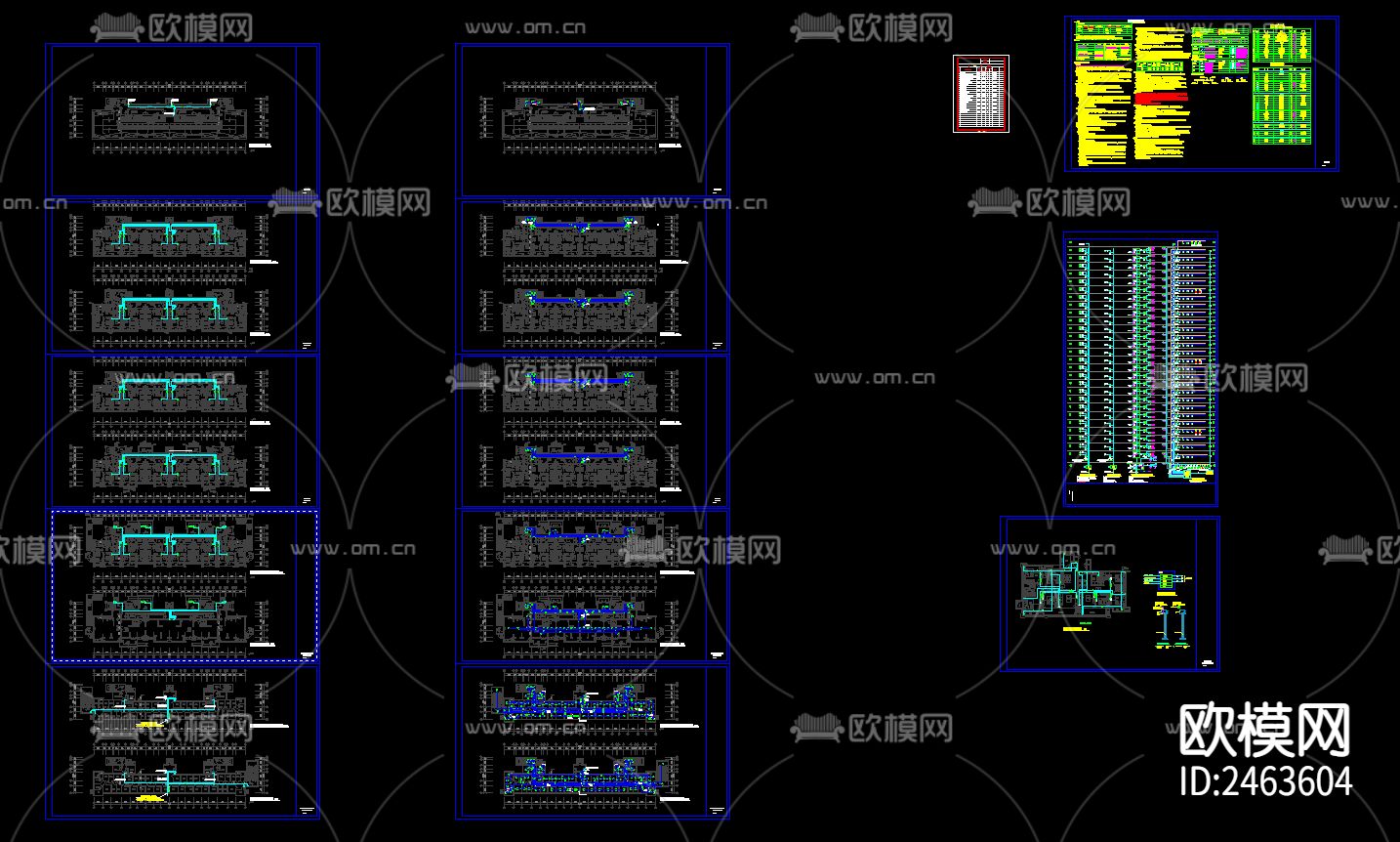 二十七层住宅楼电气cad施工图下载（渲染图8）