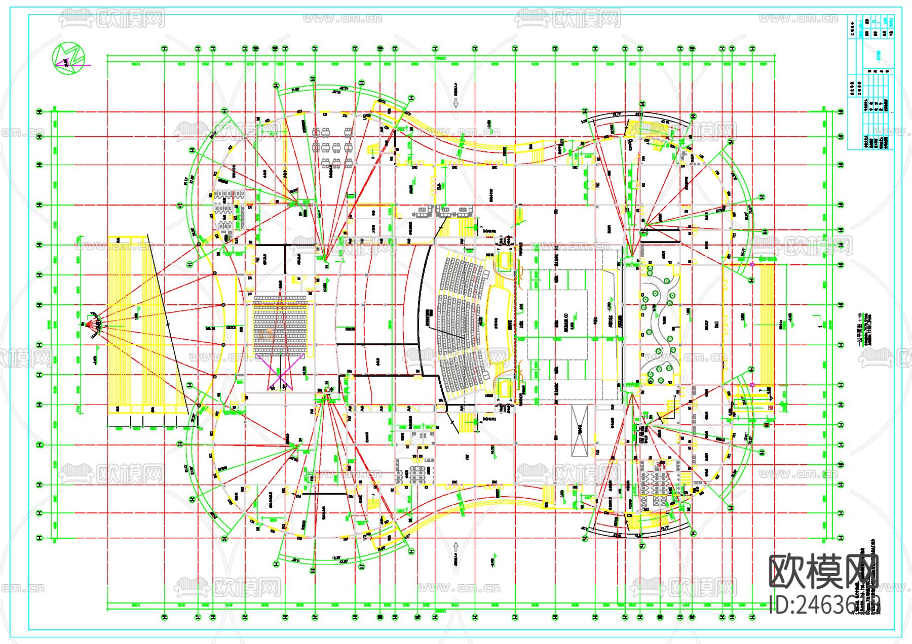 某地大剧院建筑cad施工图下载（渲染图6）
