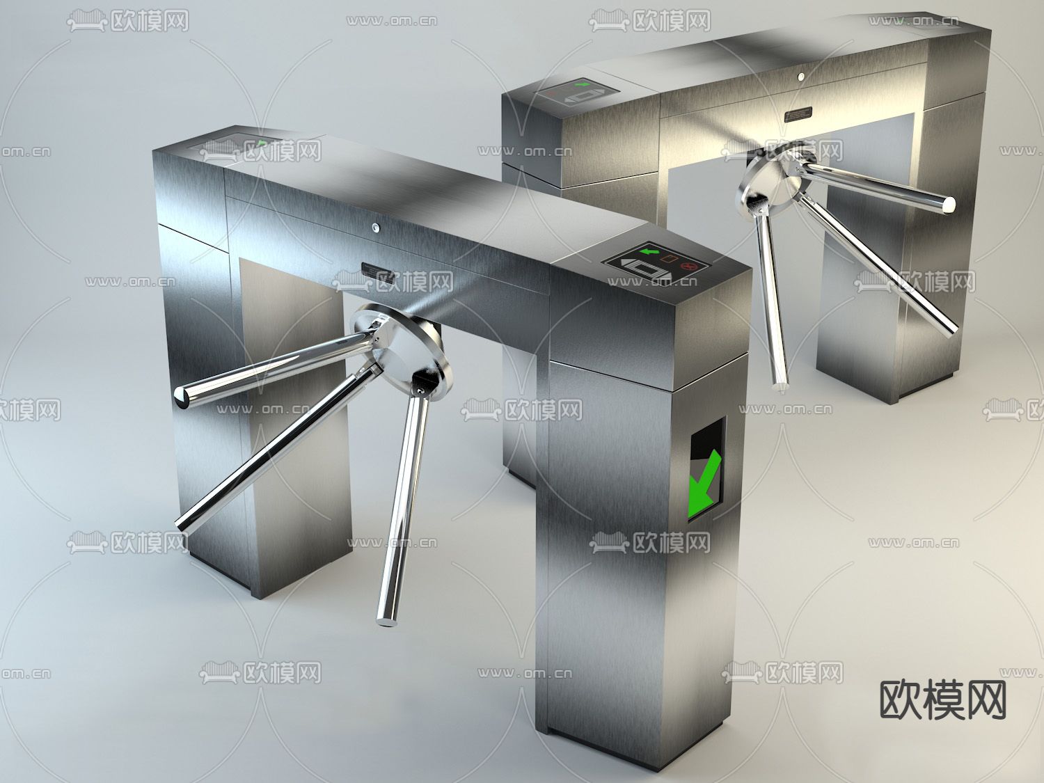 旋转安检闸机3d模型下载