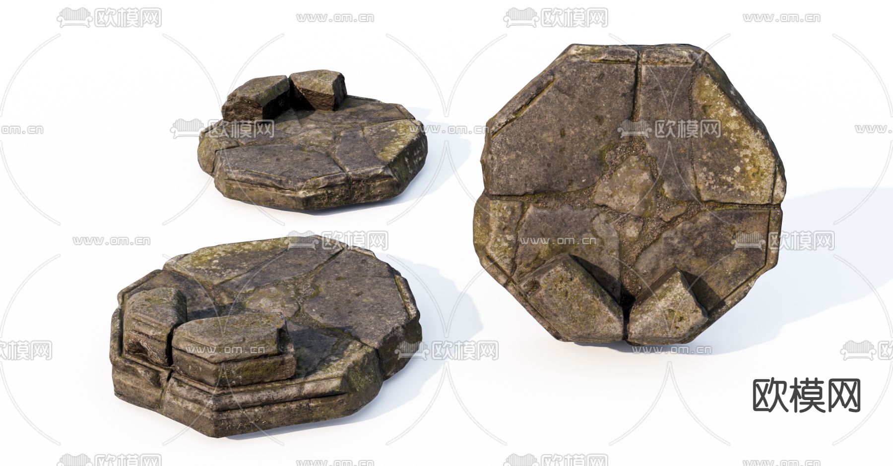 自然风石头su模型下载（渲染图1）
