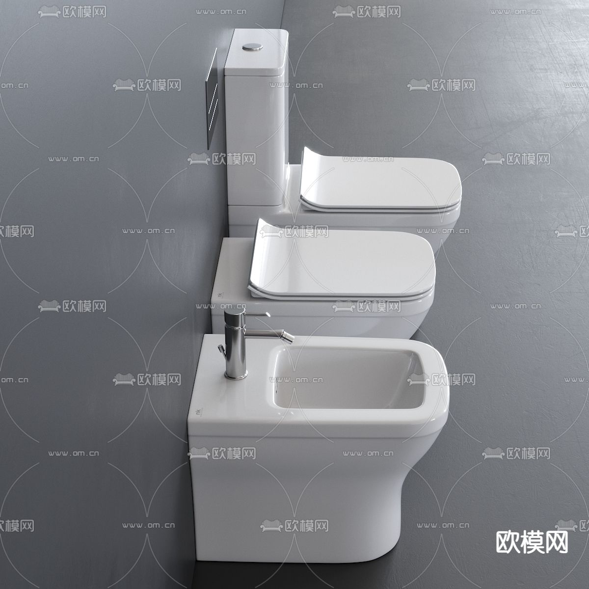 马桶3d模型下载（渲染图2）
