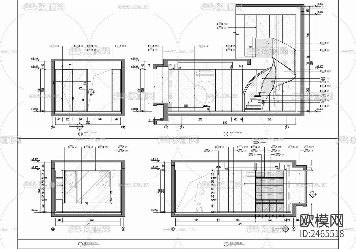 别墅cad施工图下载（渲染图10）