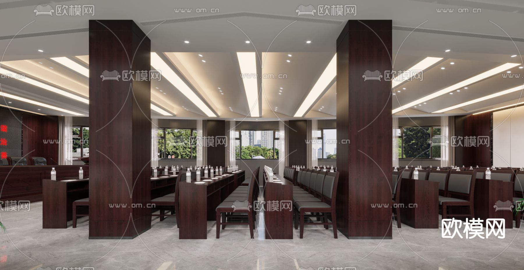 现代报告厅免费3d模型下载（渲染图4）