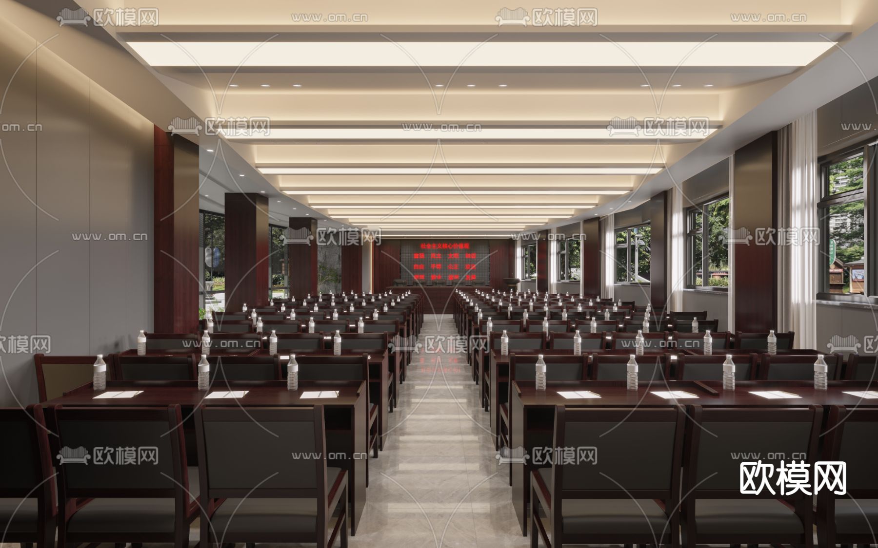 现代报告厅免费3d模型下载（渲染图1）