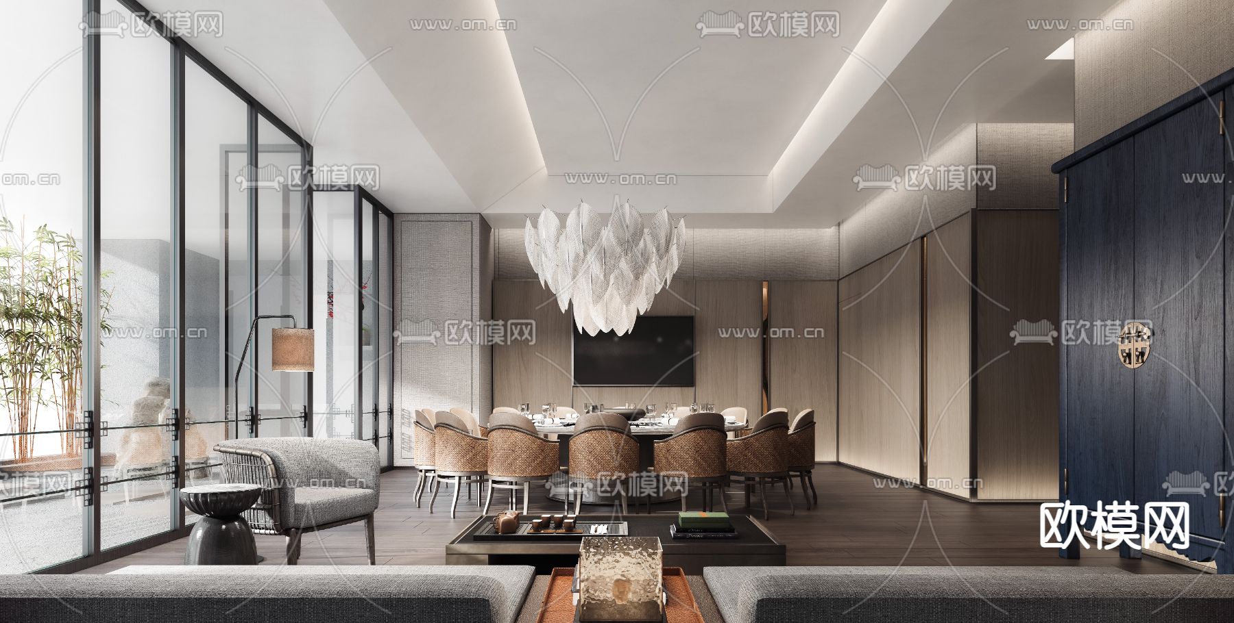 中餐厅包房 包厢 包间3d模型