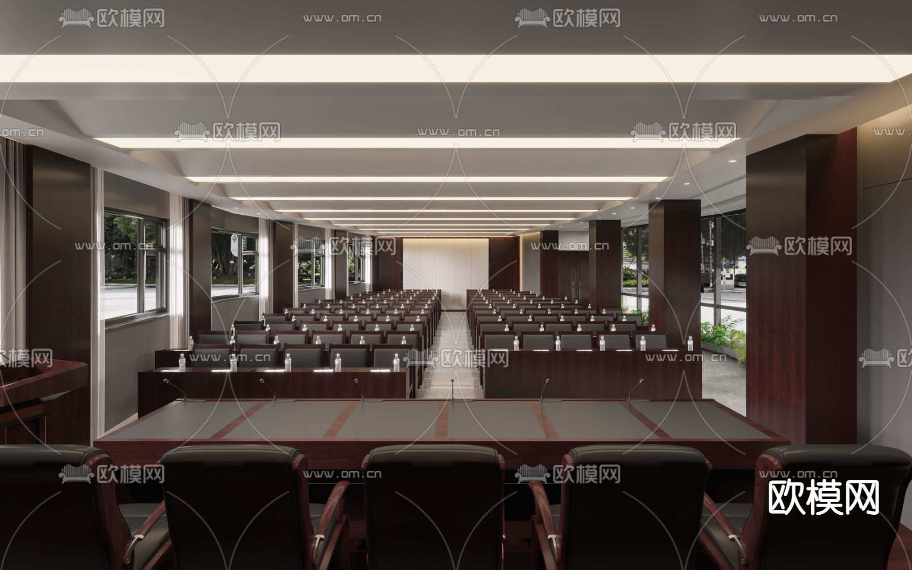 现代报告厅免费3d模型下载（渲染图2）