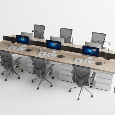  现代办公屏风卡位su模型 