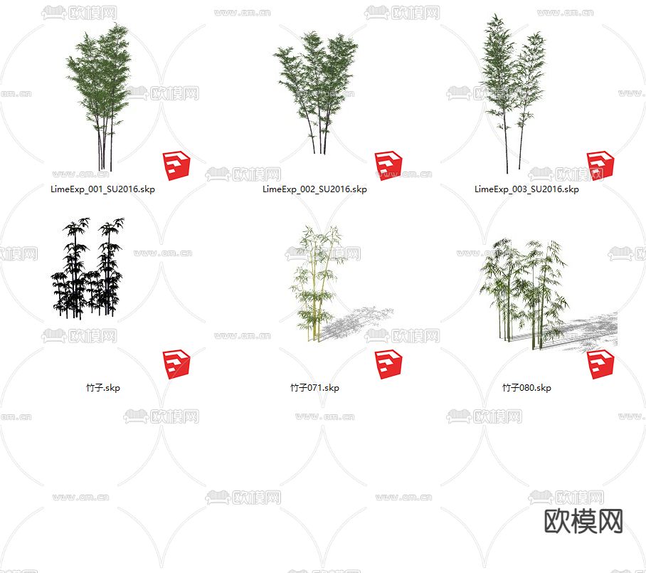 中式竹子su模型下载（渲染图3）