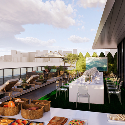  现代屋顶花园su模型 