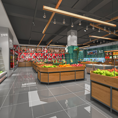  现代超市 生活超市su模型 