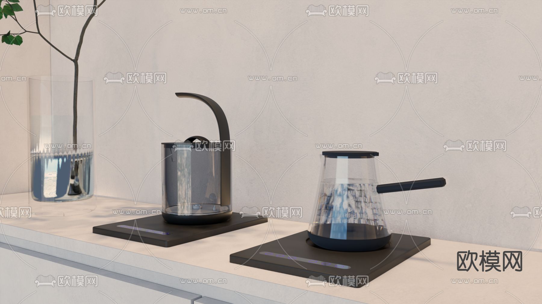 嵌入式水壶 烧水壶su模型下载（渲染图1）