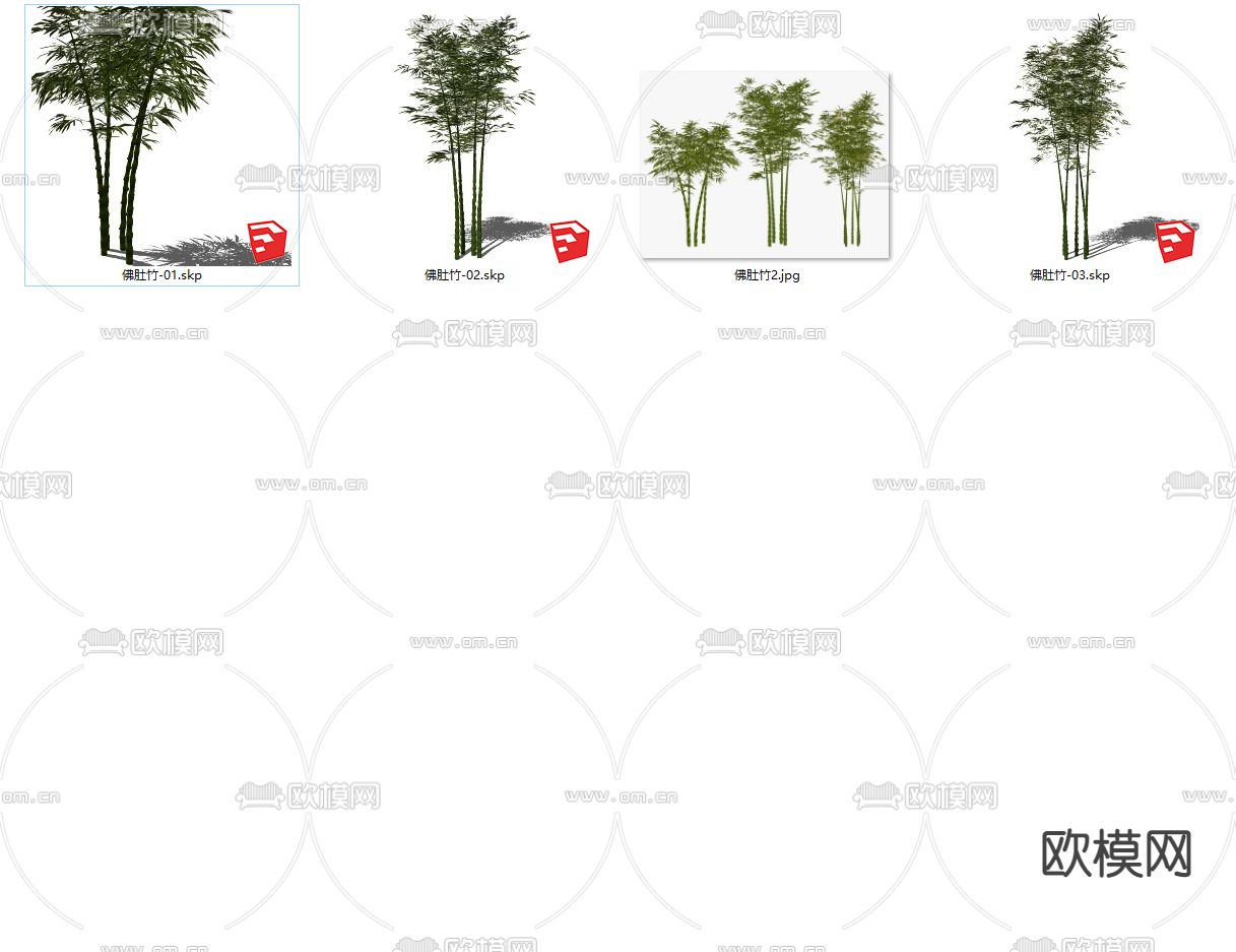 中式竹子su模型下载（渲染图2）