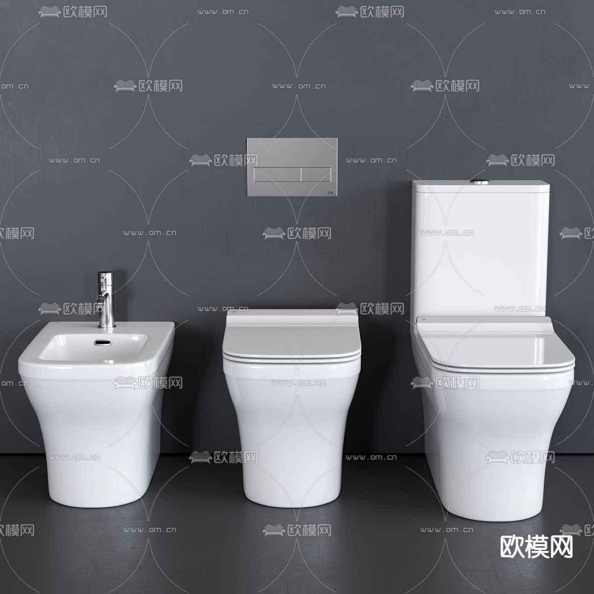 马桶3d模型下载（渲染图3）